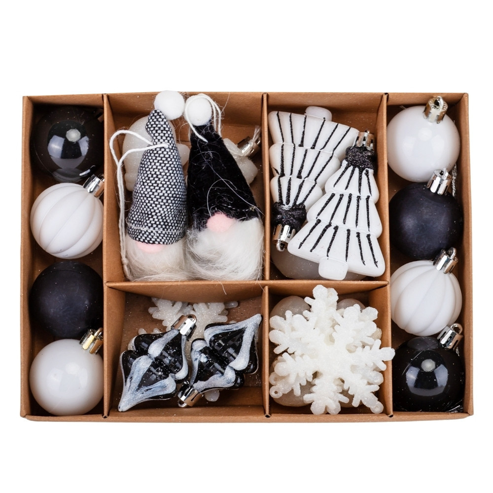 Набір ялинкових іграшок Монохром , 32 шт, фото 1