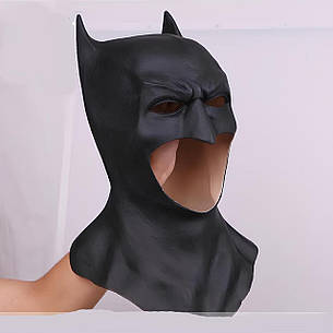 Маска Бетмен (Batman) RESTEQ - доросла латексна маска-шолом із гуми, реалістичний костюмний аксесуар для косплею, вечірки та, фото 3