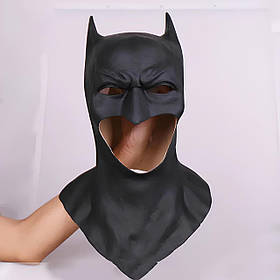 Маска Бетмен (Batman) RESTEQ - доросла латексна маска-шолом із гуми, реалістичний костюмний аксесуар для косплею, вечірки та