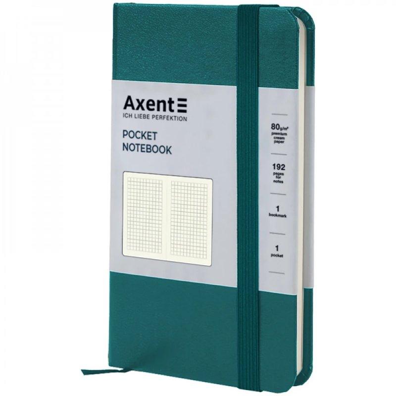 Блокнот діловий А6 96л # Axent 8301-31-А Partner 96х140 на гумці малахітова 645332