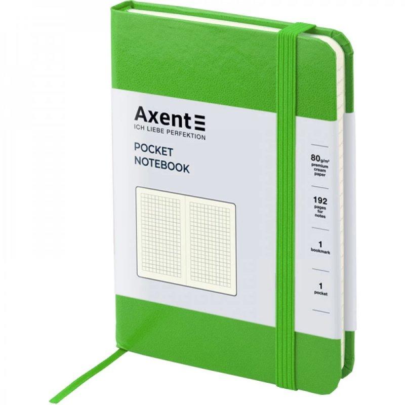 Блокнот діловий А6 96л # Axent 8301-04-А Partner 96х140 на гумці салатовий 645334