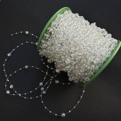 Бусини-кристали на нитці з перламутром 30 метрів