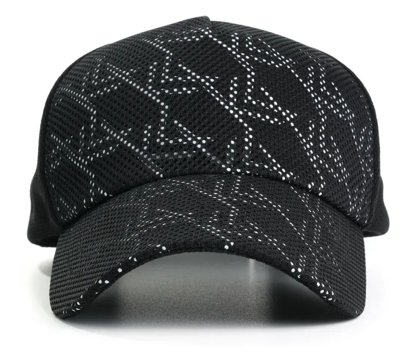 Бейсболка унісекс із сіткою бавовна чорна розмір 57-58 см, фото 1