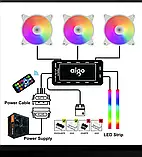 Корпусний кулер AIGO AR12 DR11 120 мм ARGB вентилятор контролер, фото 6