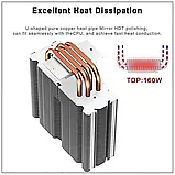 Кулер для процесора AMD IWONGOU RGB 4pin 4 теплотрубки 160W TDP, фото 5