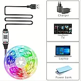 Usb Led 5050 RGB стрічка 3 м. Bluetooth Lotus Lantern, фото 4