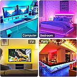 Usb Led 5050 RGB стрічка 3 м. Bluetooth Lotus Lantern, фото 6