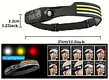 Ліхтар налобний акумуляторний 3 LED смуги + 1 XPE, фото 6