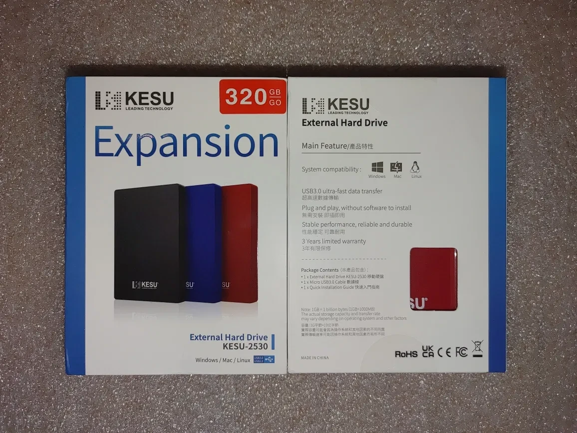 320 Gb WD 5400 Зовнішній жорсткий диск Kesu Xlon