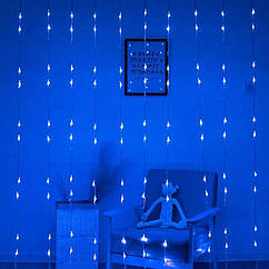 Гірлянда - водоспад 360  LED, блакитна, 3 х 2 м