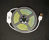 Led стрічка сенсор USB 3 метра Cob 5V 2A холодне тепле світло, фото 3