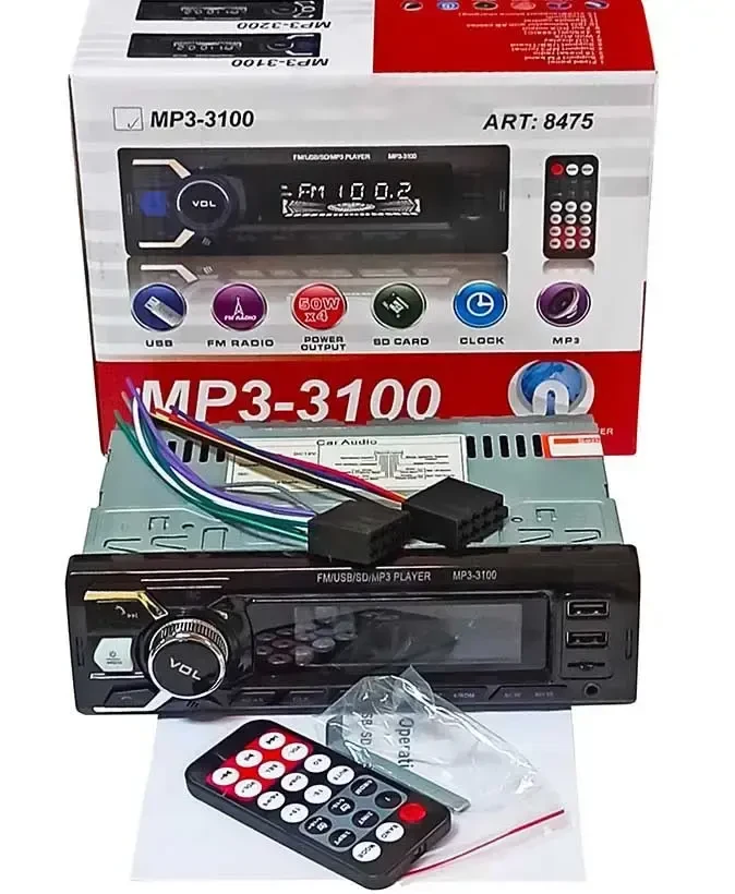 Автомагнітола 3100 Bluetooth+2xUSB+microSD+AUX 4x50W, фото 1