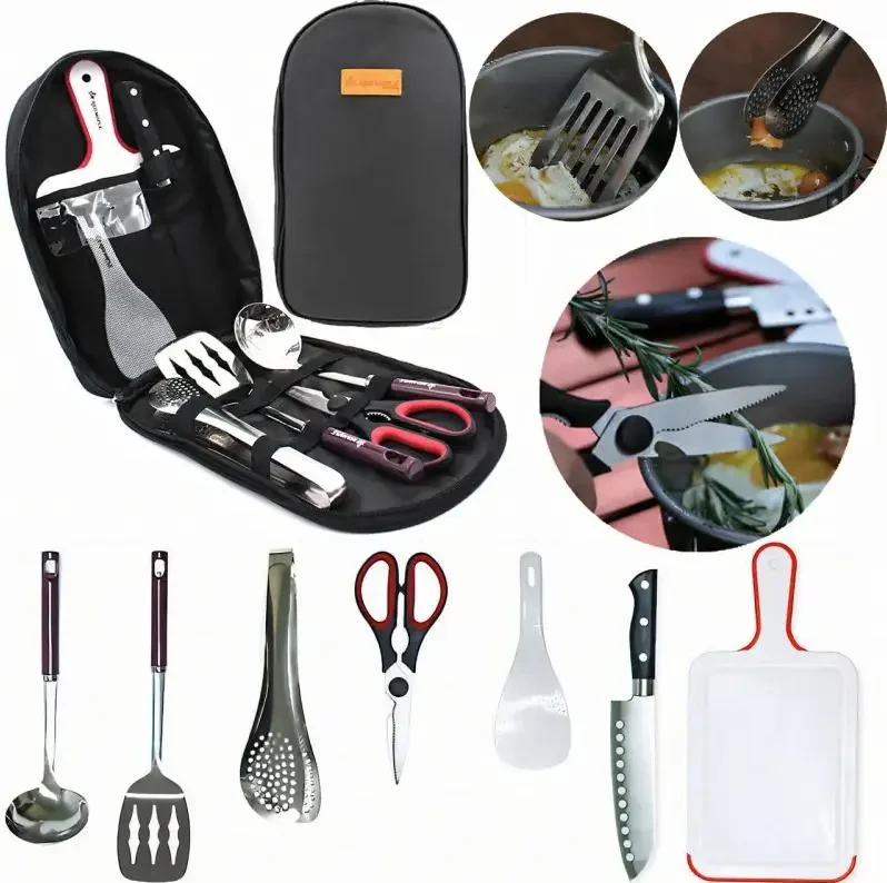 Набір для барбекю 13 предметів, набір для барбекю з нержавіючої сталі в алюмінієвому футлярі, професійний набір для барбекю., фото 1