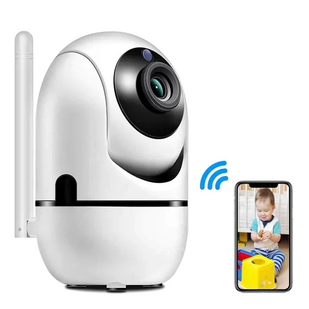 Поворотна IP камера QC011 бездротова WiFi для відеоспостереження зі звуком та нічним баченням, фото 1