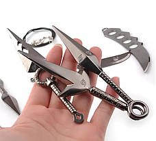 Комплект іграшкових кунаї шинобі Наруто Узумаки RESTEQ — металеві кинджали, сюрікен, амулет і коробка, фото 2