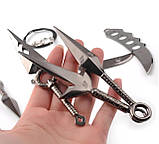 Комплект іграшкових кунаї шинобі Наруто Узумаки RESTEQ — металеві кинджали, сюрікен, амулет і коробка, фото 6