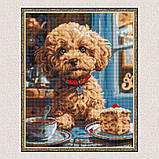 Алмазна мозаїка/вишивка Мальтіпу в кав'ярні 40*50 см Ідейка AMO 8040, фото 5