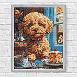 Алмазна мозаїка/вишивка Мальтіпу в кав'ярні 40*50 см Ідейка AMO 8040, фото 6