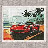 Алмазна мозаїка/вишивка Червоне авто 30*40 см Ідейка AMO 8176, фото 2