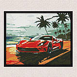 Алмазна мозаїка/вишивка Червоне авто 30*40 см Ідейка AMO 8176, фото 4