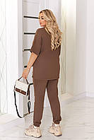 Жіночий літній спортивний костюм великого розміру з двонитки, фото 8