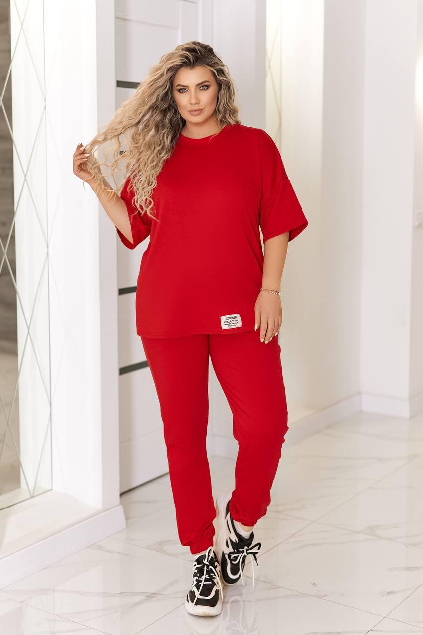 Костюм жіночий спортивний з двонитки великого розміру, фото 1