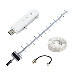 Портативний Роутер USB WiFi модем 3G/4G ZTE MF79U + антена 4G 1700-2700 МГц, 21 Дб + кабель+перехідник