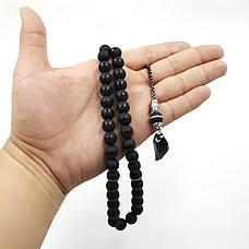 Агатові чотки RESTEQ з металевим китицем — 33 намистини по 10 мм, 27 см, чотки з агату, фото 2