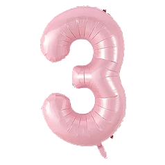 Цифра КИТАЙ-КТ 30" Рожева 3 (УП)