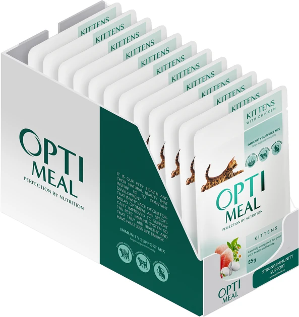Optimeal паучи з куркою для кошенят 85г*12шт