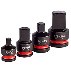 Набір перехідників для головок 1/2" - 3/4", 1/2" - 3/8", 3/8" - 1/2", 3/8" - 1/4" MILWAUKEE 4932480356
