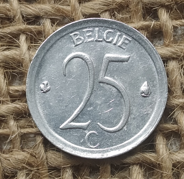 25 сантимiв 1966 року. Бельгiя, фото 1
