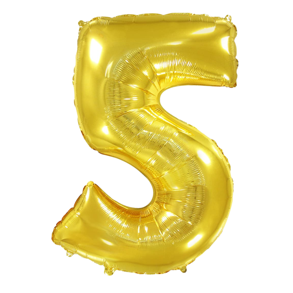 Цифра FLEXMETAL-ФМ 40" Золото 5 (УП)