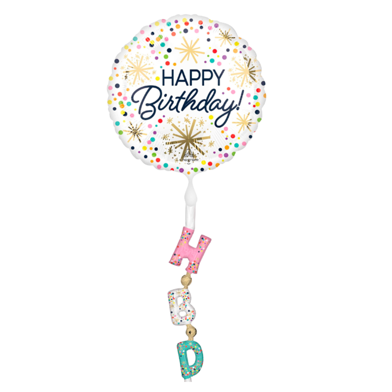 Ходяча фігура 042 ANAGRAM-АН Коло - Happy Birthday різнокольоровий горошок (УП)