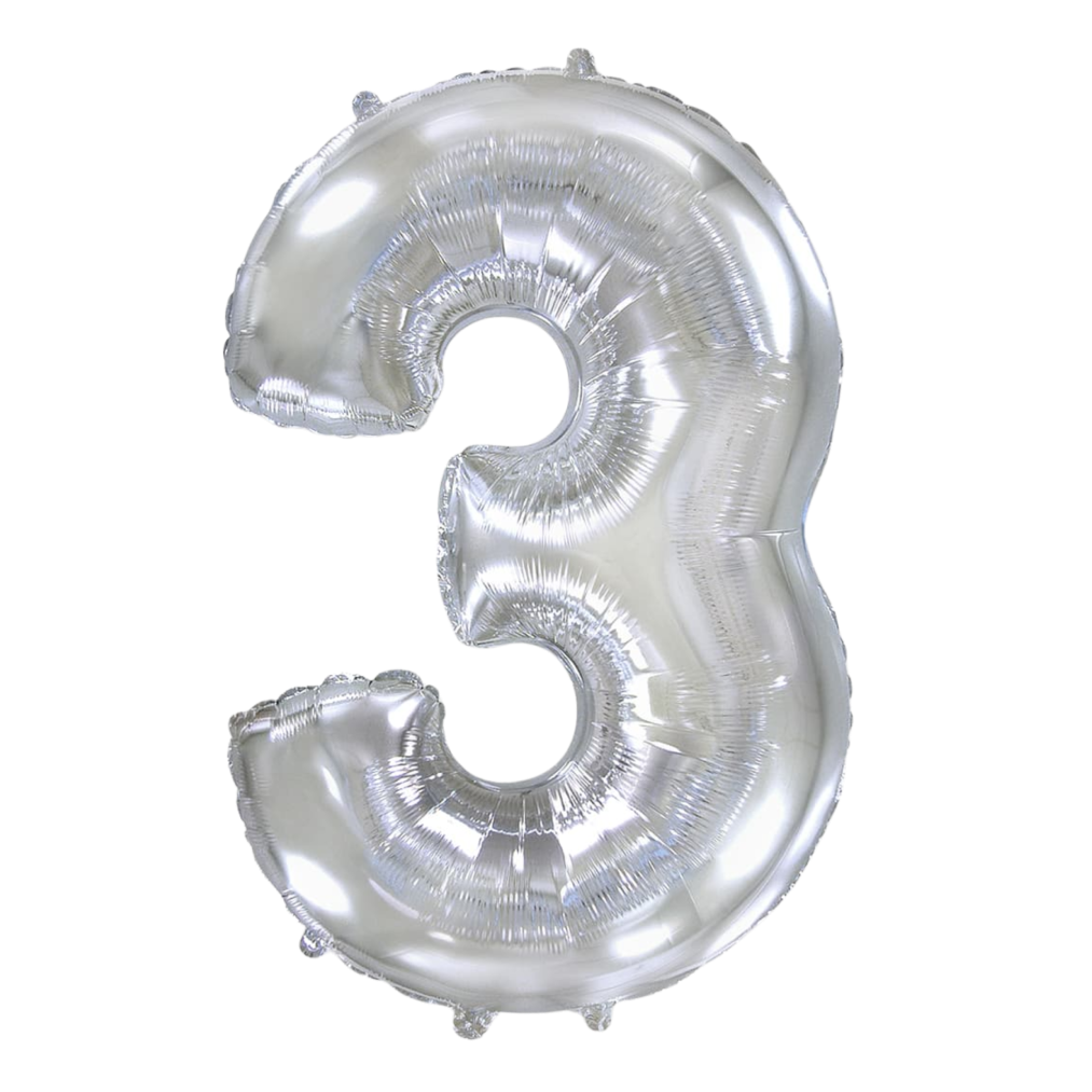 Цифра FLEXMETAL-ФМ 40" Срібло 3 (УП)