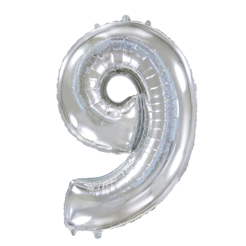 Цифра FLEXMETAL-ФМ 40" Срібло 9 (УП)