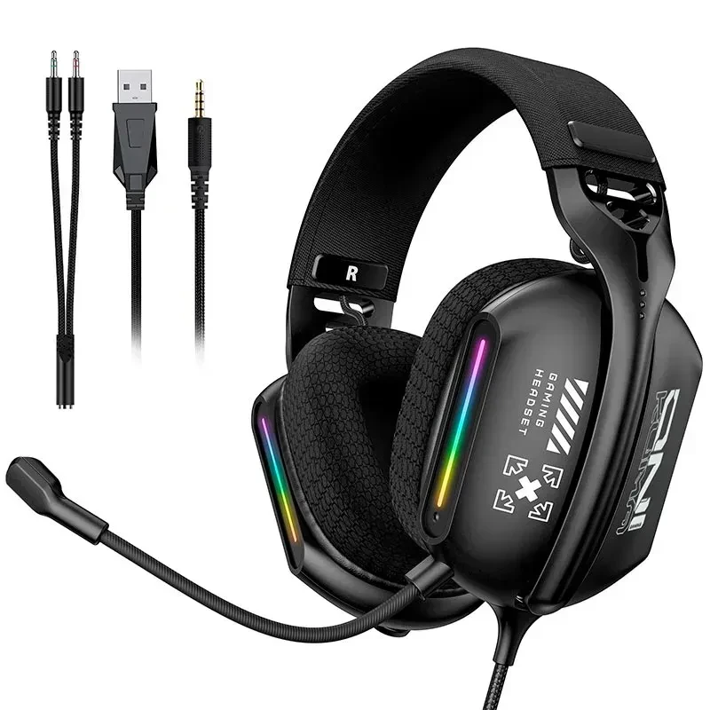 Ігрові навушники Onikuma X12 з мікрофоном, шумозаглушенням, RGB, USB+3.5 мм