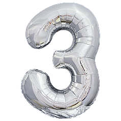 Цифра КИТАЙ-КТ 30" Срібло 3 (УП)