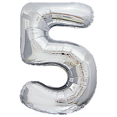 Цифра КИТАЙ-КТ 30" Срібло 5 (УП)