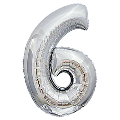 Цифра КИТАЙ-КТ 30" Срібло 6 (УП)