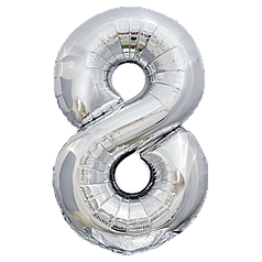 Цифра КИТАЙ-КТ 30" Срібло 8 (УП)