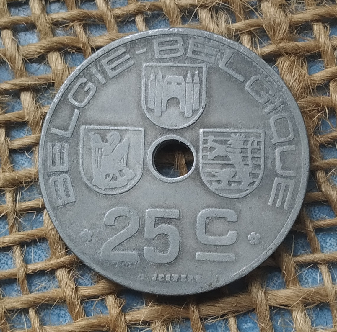 25 сантимiв 1943 року. Бельгiя, фото 1