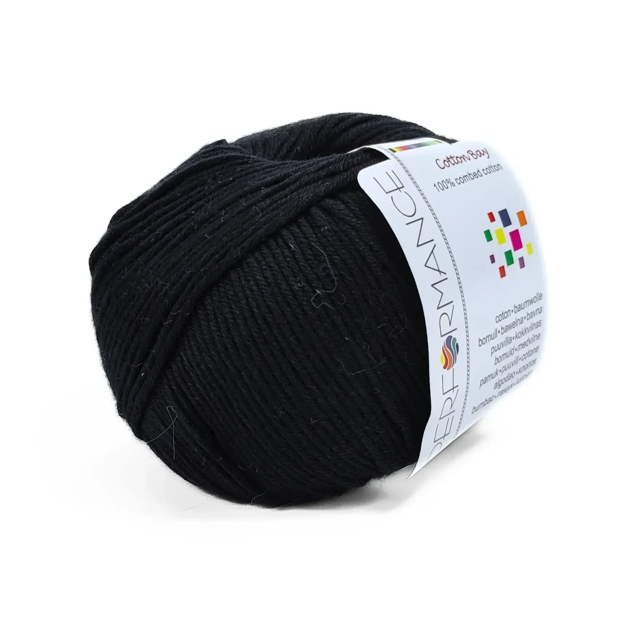 Пряжа Cotton Bay/Коттон Бай, чорний 01, Performance, фото 1