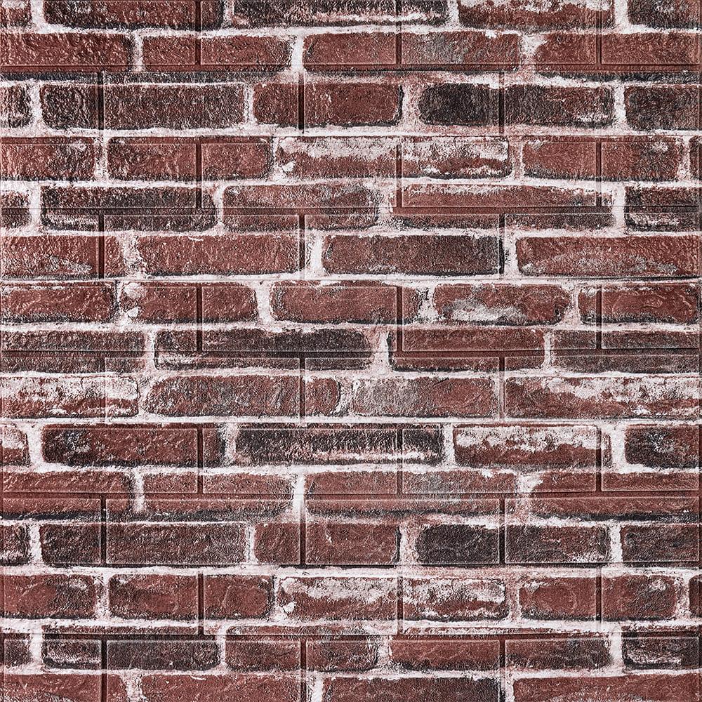 3д панель стінова декоративна Червона Цегла самоклеючі 3d панелі для стін 700x770x5 мм (43)