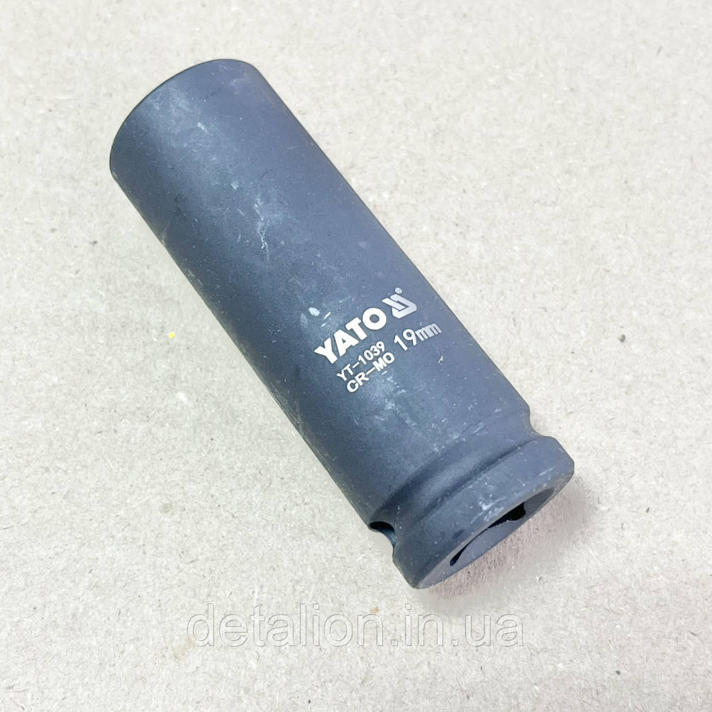 Головка торцева ударна 6-гранна YATO: подовжена, квадрат 1/2", М = 19 мм, L = 78 мм [24/96], фото 1