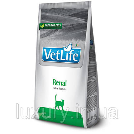 Фармина кет сух  Vet Life Renal диет. питание, для поддержания функции почек, 2 кг 2, фото 1