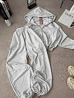 Спортивний прогулянковий костюм у стилі оверсайз з обʼємним Зіп худі та штанами.