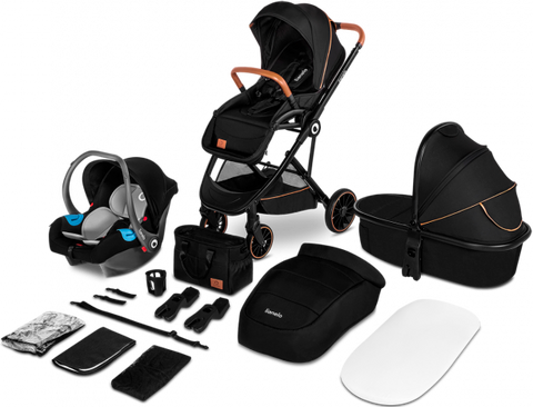 Універсальна коляска 3 в 1 Lionelo RIYA BLACK ONYX