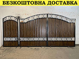 Ковані ворота з профнастилом