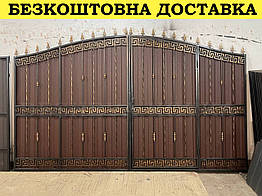 Ковані ворота з профнастилом